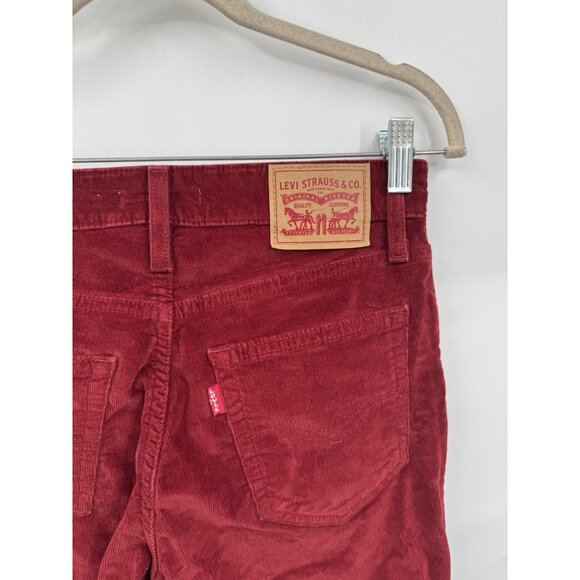 Levi’s 725 High Rise Bootcut Corduroy Jean Women 27 Red Western Bohemian Preppy - Picture 7 of 9